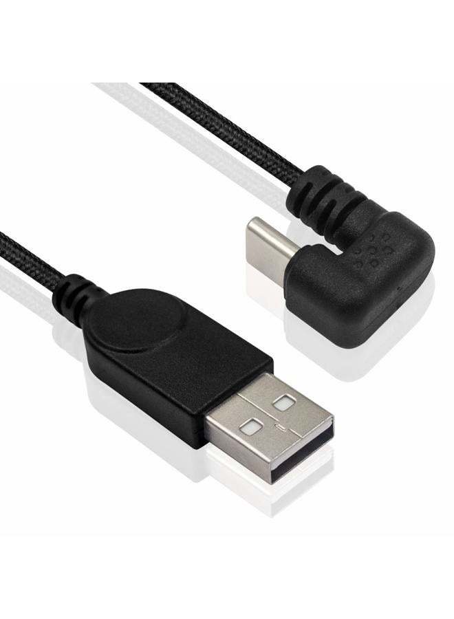 Poyiccot USB Type C Cable 3A Fast Charging, 180 Degree USB C Cable, U Shaped USB C Charger Cable, Type A to C Nylon Braided Data Sync Transfer Cord for Phone and Charger Devices, 5feet - Image 2