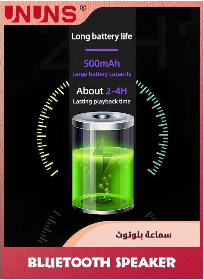 UNUNS Portable Bluetooth Speaker With Lights,Transparent Wireless Mini TWS, Perfect Small HD Sound And Bass For Office,Home,Shower,Room,Bike,Car,Black  - Image 3