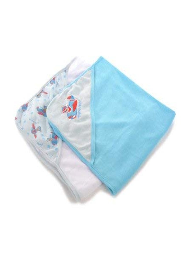 Mummamia Pure Mercerised Cotton Baby Hooded Towel Pack of 2 - Gift Pack (UP & Away) - Image 2