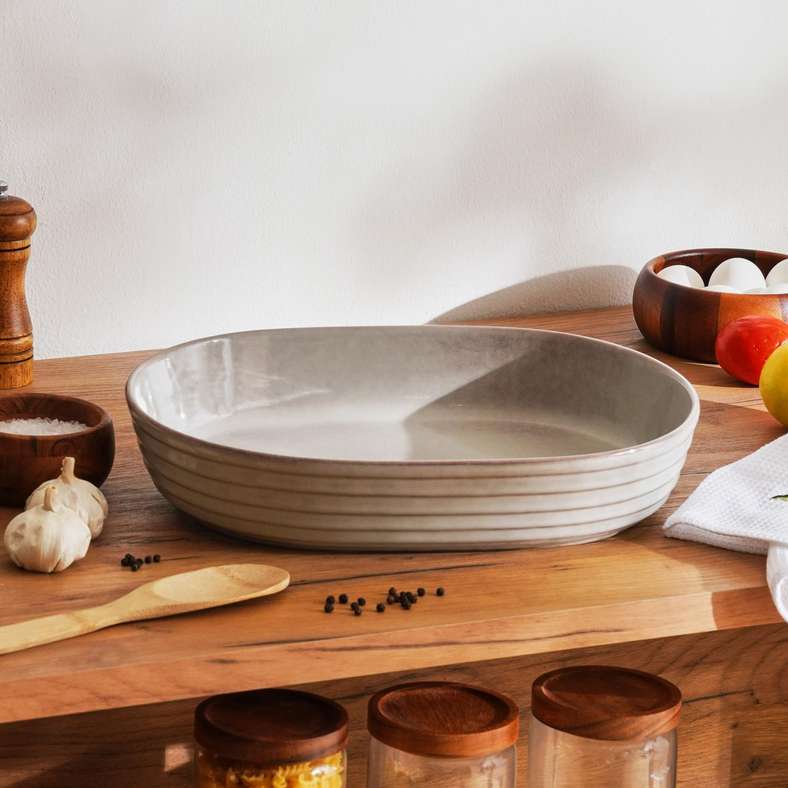 Pan Home Grey Oval Baking Dish for Kitchen