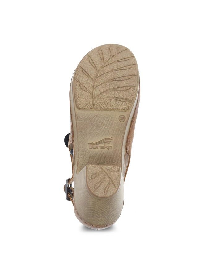 Dansko Women's Sassy Tan Heeled Clog 9.5-10 M US Adjustable Strap, Comfort, Arch Support - Image 3