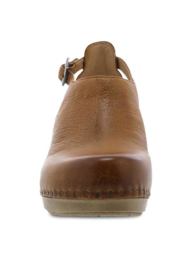 Dansko Women's Sassy Tan Heeled Clog 9.5-10 M US Adjustable Strap, Comfort, Arch Support - Image 4