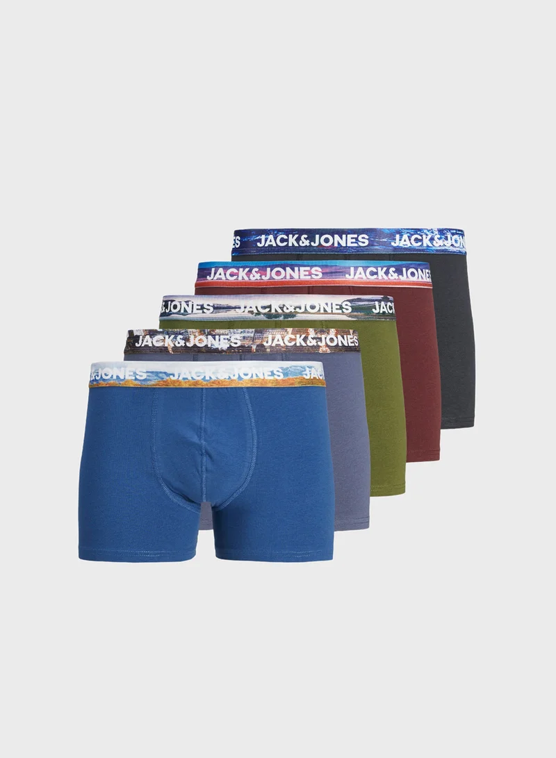 جاك اند جونز 5 Pack Logo Band Trunks