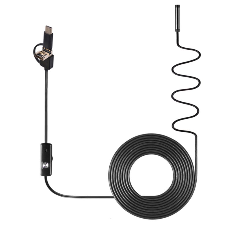 USB Endoscope: 7mm 10m Cable, 3-In-1 Compatibility, IP67 Waterproof - 6 Adjustable LEDs, Bendable Cable Inspection Tool for Auto Repair, Pipeline Check, Equipment Maintenance - Image 2