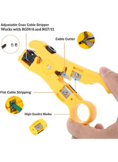 Generic GILHOT Universal Wire Stripper for Flat or Round  Coaxial Cable Stripper and Cutter Compatible with RG59 RG6 RG7 RG11 CAT6 CAT5 CAT3  - Image 2