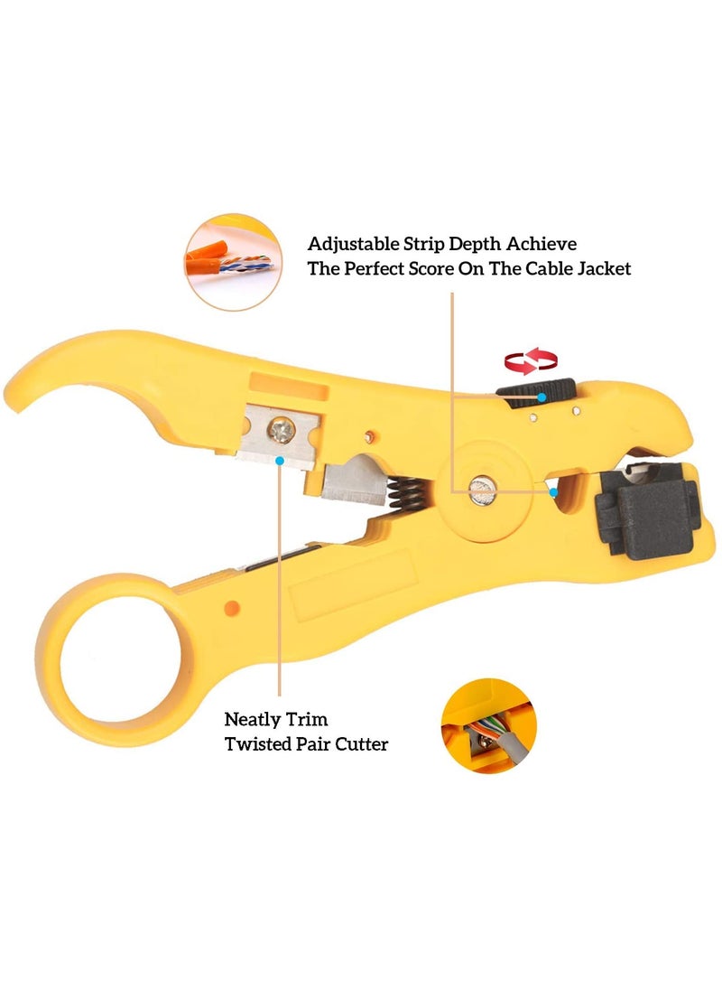 Generic GILHOT Universal Wire Stripper for Flat or Round  Coaxial Cable Stripper and Cutter Compatible with RG59 RG6 RG7 RG11 CAT6 CAT5 CAT3  - Image 3