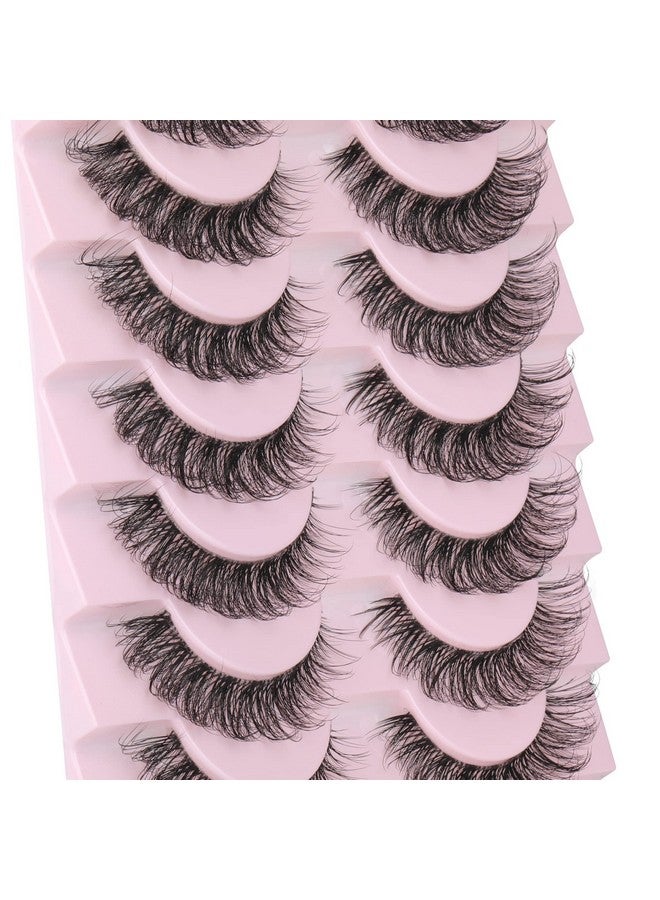 wiwoseo Eyelashes Clear Band Natural Wispy Fluffy Lashes Natural Look Russian Strip Lashes 3D Effect 16MM Cat Eye Lashes that Look Like Extensions False Lashes 10 Pairs Pack - Image 2