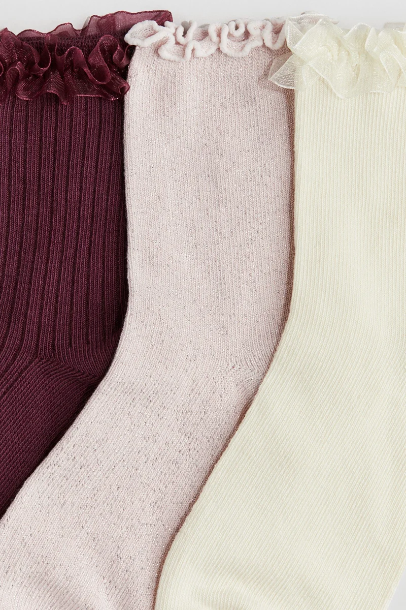 H&M 3-pack overlock-detail socks