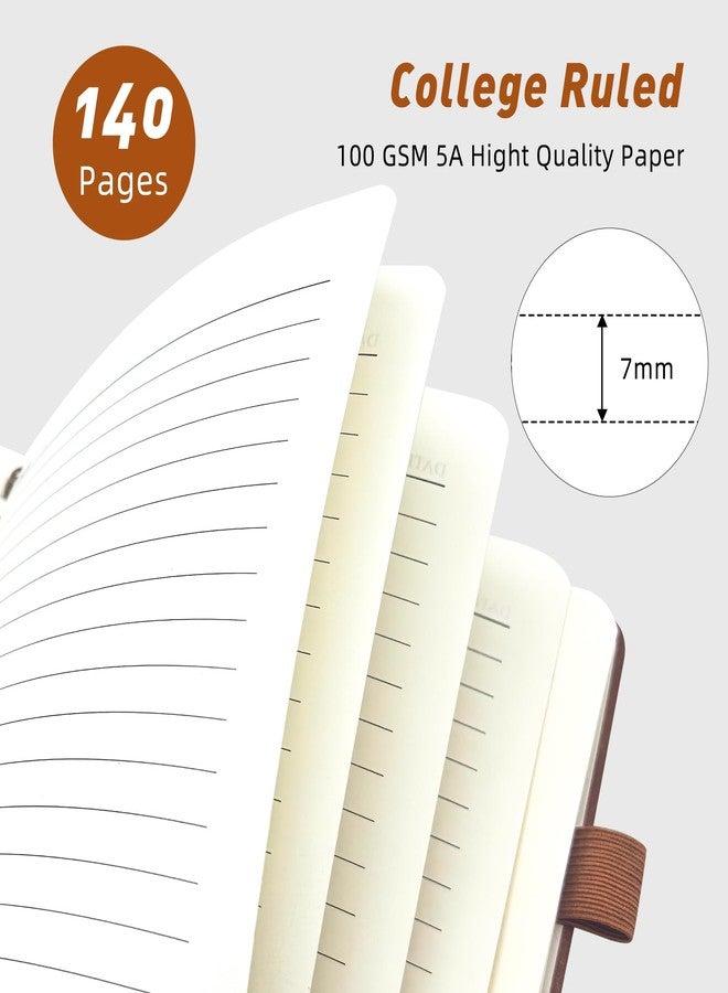 LEAGIM Lined Spiral Journal Notebook for Women & Men, College Ruled Hardcover Notebook for Work & Note Taking, Journals for Writing, 100 GSM, Business, School, 140 Pages, A5(5.8"x8.5") - Brown - Image 2