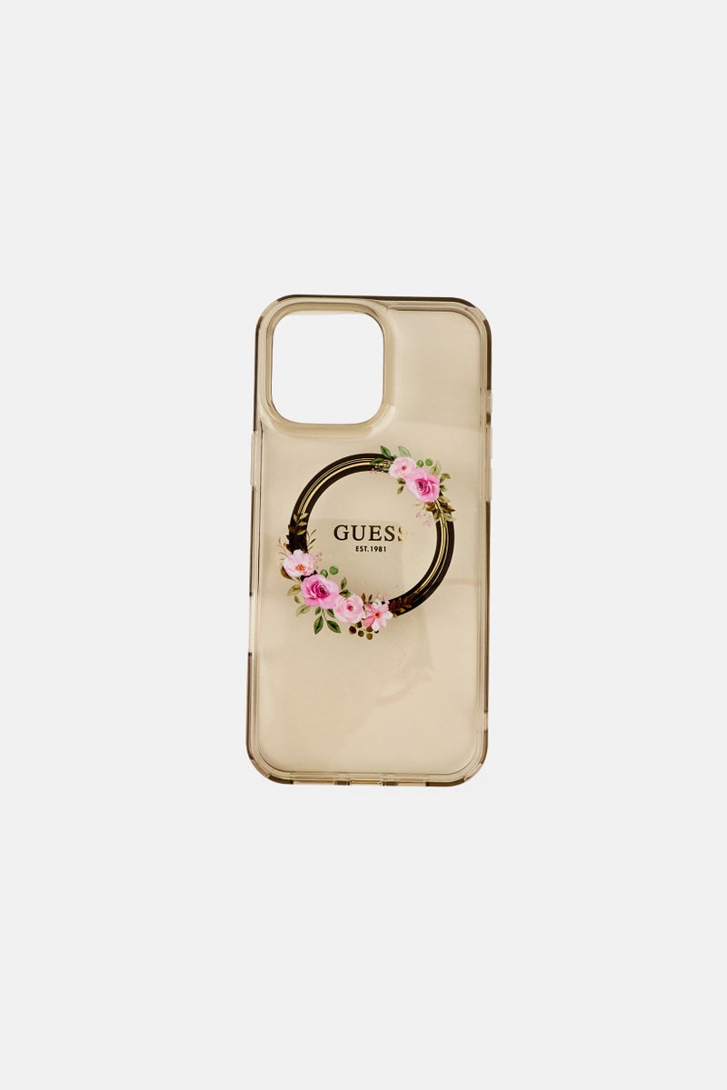 GUESS iPhone 16 Pro Max Magsafe Brand Logo Protective Case, Transparent - Image 1