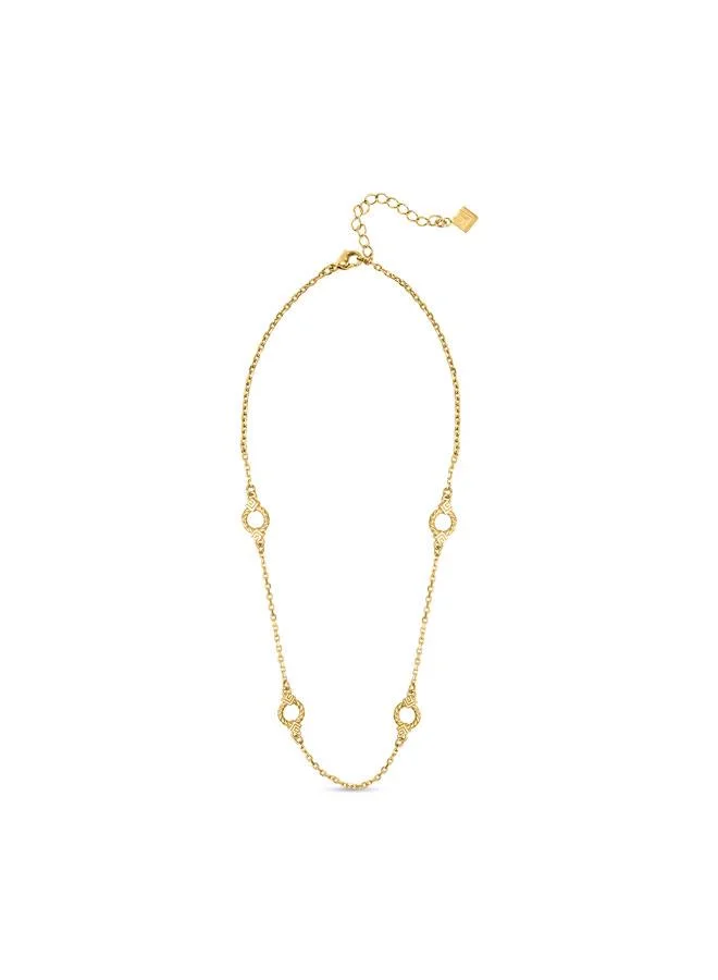 غاي لاروش Tina Yellow Gold Plated Stainless Steel Chain Necklace for Women