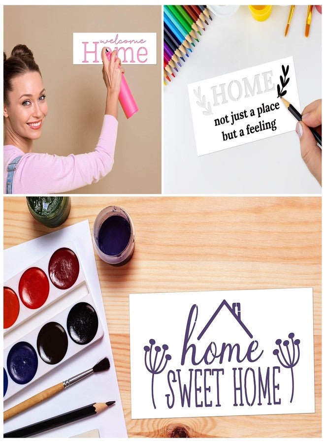 Keluna Welcome Home Stencils, 20 Pcs Large Sweet Home Plastic Template Letters for Wood Sign Porch Wall Decor - Image 4