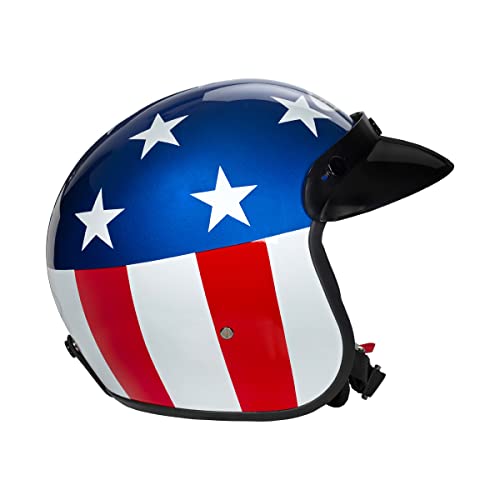 Studds JETSTAR Classic D1 Captain America Open Face Helmet (Blue, L) - Image 5
