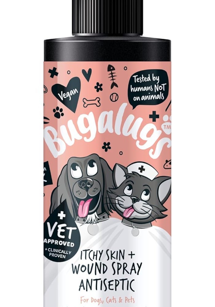 Bugalugs Antiseptic Itchy Skin & Wound Spray for Pets - 200ML - Image 1