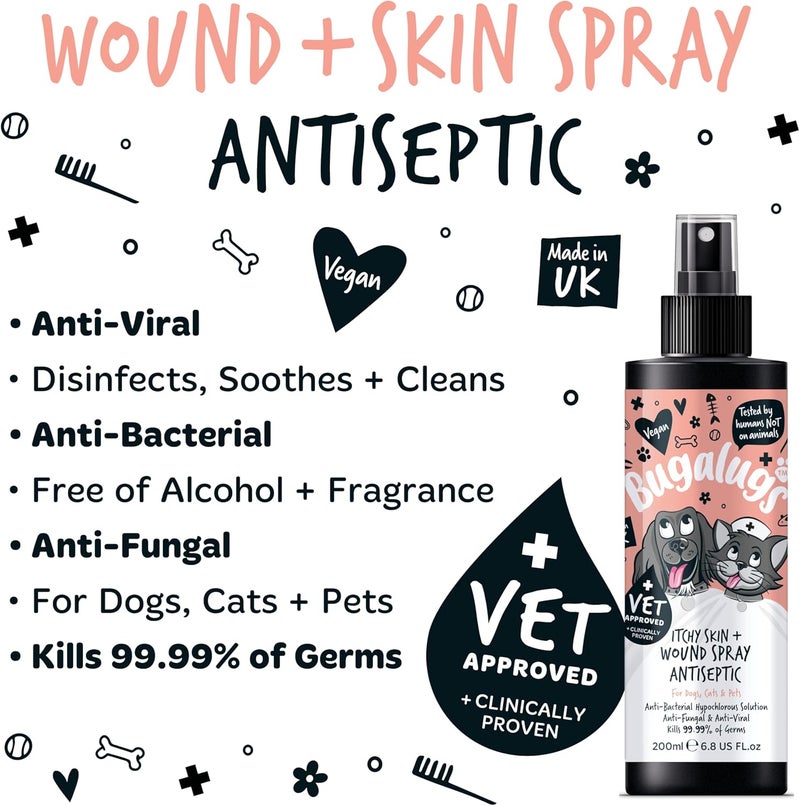 Bugalugs Antiseptic Itchy Skin & Wound Spray for Pets - 200ML - Image 4