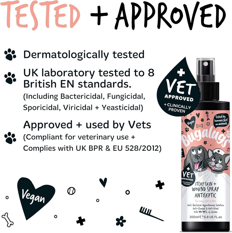 Bugalugs Antiseptic Itchy Skin & Wound Spray for Pets - 200ML - Image 2