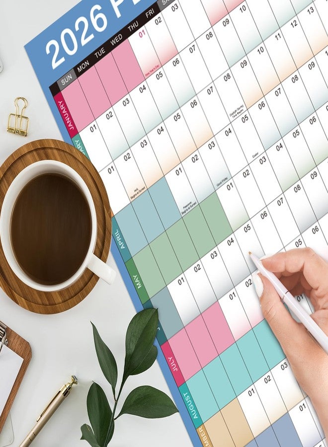 MaaIbok 2026 Yearly Wall Calendar - 2026 Calendar, 2026 Wall Calendar 12 Month, Jan 2026 - Dec 2026, 23.1" x 34.6" (Open), Yearly Wall Calendars 2026, Julian Dates, Thick Paper, Double-Sided Round Stickers - Image 4