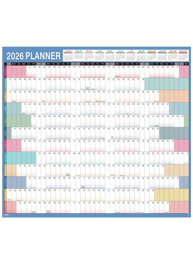 MaaIbok 2026 Yearly Wall Calendar - 2026 Calendar, 2026 Wall Calendar 12 Month, Jan 2026 - Dec 2026, 23.1" x 34.6" (Open), Yearly Wall Calendars 2026, Julian Dates, Thick Paper, Double-Sided Round Stickers - Image 1