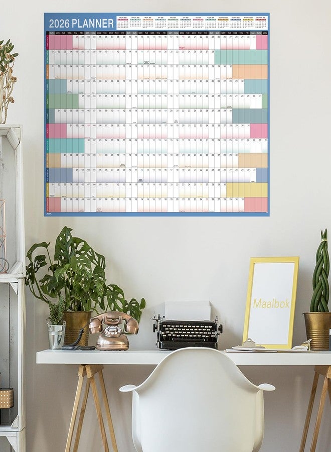 MaaIbok 2026 Yearly Wall Calendar - 2026 Calendar, 2026 Wall Calendar 12 Month, Jan 2026 - Dec 2026, 23.1" x 34.6" (Open), Yearly Wall Calendars 2026, Julian Dates, Thick Paper, Double-Sided Round Stickers - Image 2