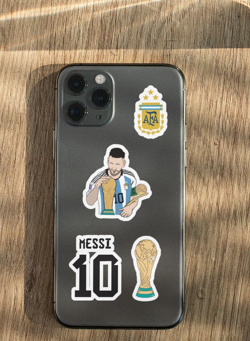 Boomah Accessories Set of Lionel Messi Argentina Waterproof Vinyl Stickers, Laptop Vinyl Stickers, Mobile Vinyl Stickers, Vinyl Stickers for Skateboard Guitar Travel Case,  Luggage Car Bike Bicycle for Kids Teens Girls Adults - Image 2