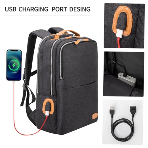 NOBLEMAN Men's and Womens Backpack, Laptop Backpack, Waterproof School Backpack, 15.6 Inch Laptop Backpack, Daypack, USB (Black plus) - Image 4