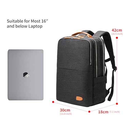 NOBLEMAN Men's and Womens Backpack, Laptop Backpack, Waterproof School Backpack, 15.6 Inch Laptop Backpack, Daypack, USB (Black plus) - Image 2