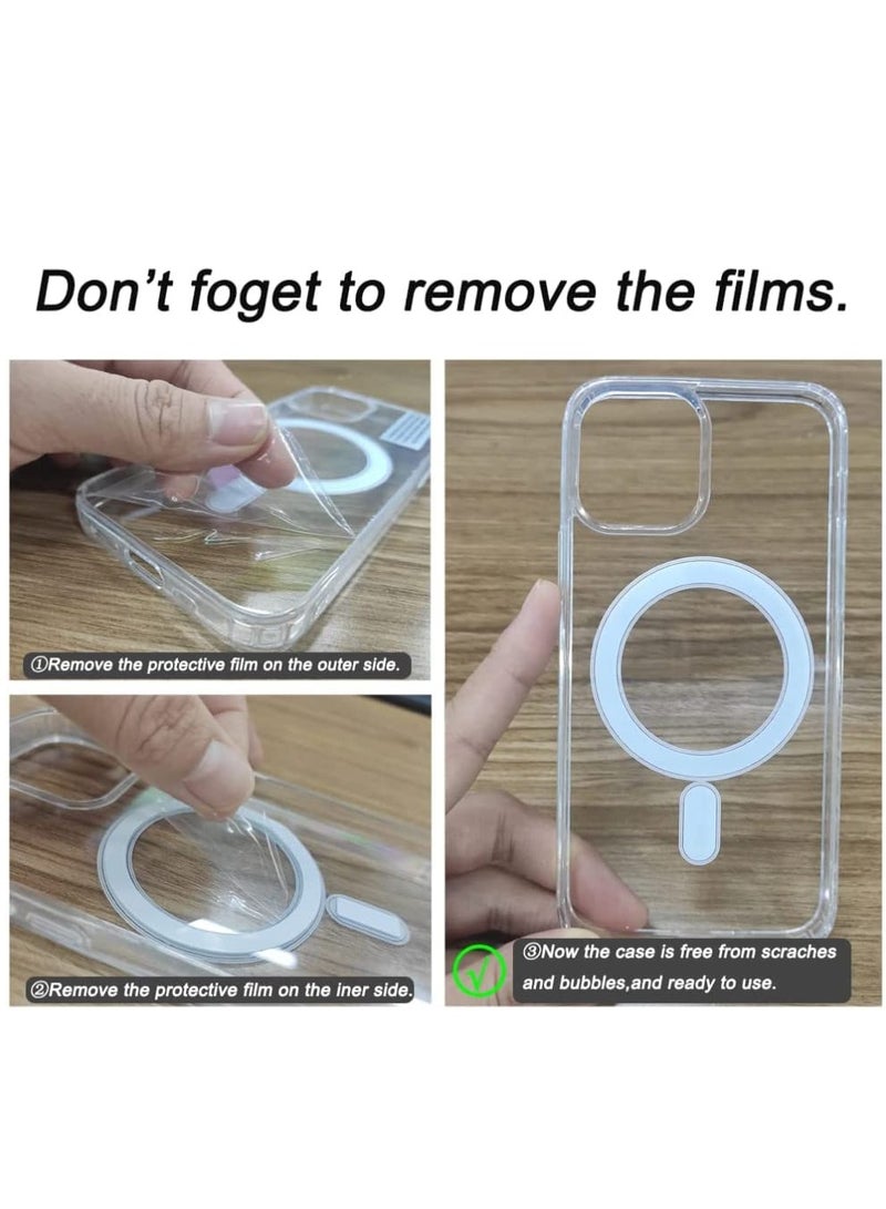 BORTONY Case Cover for  iPhone 14 Pro Max Magsafe 6.7 Inch Slim Thin Magnetic Case Yellowing Resistant Shock Absorption Anti-Scratch Anti Drop Hard Back Crystal Cell Phone Protective Cover for 14 Pro Max - Image 5