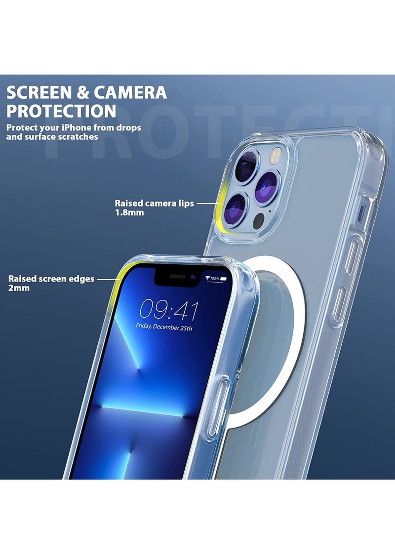 BORTONY Case Cover for  iPhone 14 Pro Max Magsafe 6.7 Inch Slim Thin Magnetic Case Yellowing Resistant Shock Absorption Anti-Scratch Anti Drop Hard Back Crystal Cell Phone Protective Cover for 14 Pro Max - Image 2