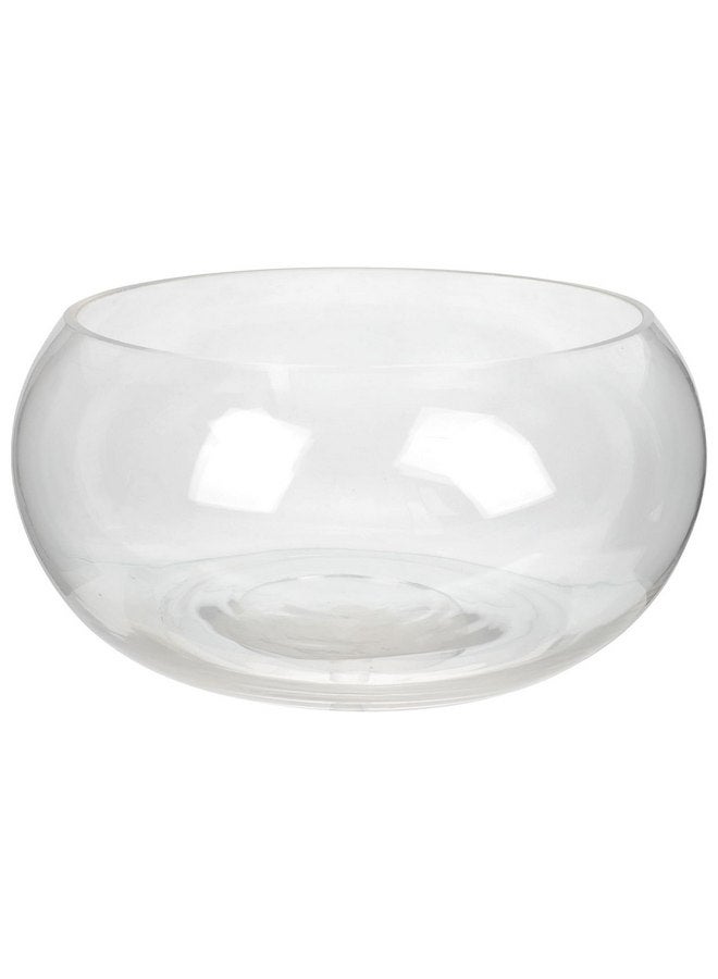 Veemoon Glass Bubble Bowl,Round Glass Fish Bowl Clear Glass Bubble Bowl for Small Fish Bowl Aquarium Flower Vase (25 Drum Cylinder) - Image 1