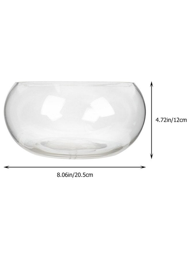 Veemoon Glass Bubble Bowl,Round Glass Fish Bowl Clear Glass Bubble Bowl for Small Fish Bowl Aquarium Flower Vase (25 Drum Cylinder) - Image 2