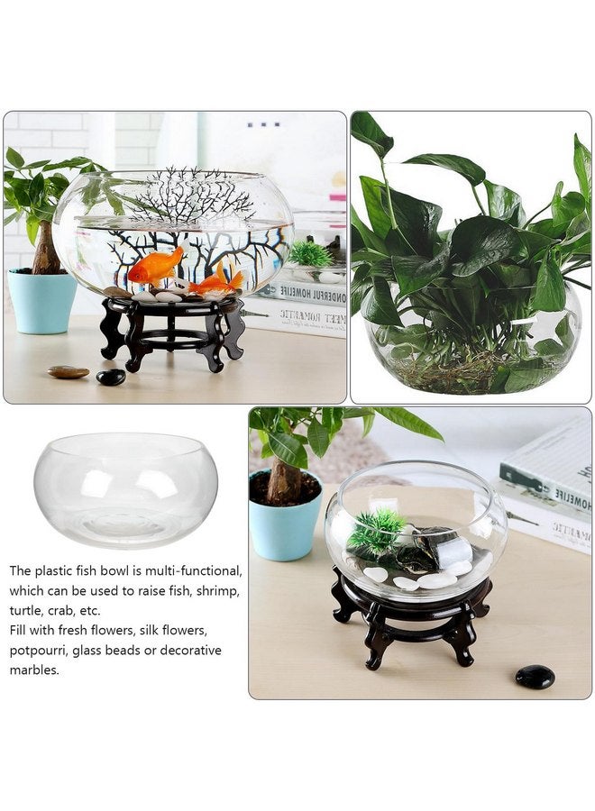Veemoon Glass Bubble Bowl,Round Glass Fish Bowl Clear Glass Bubble Bowl for Small Fish Bowl Aquarium Flower Vase (25 Drum Cylinder) - Image 5