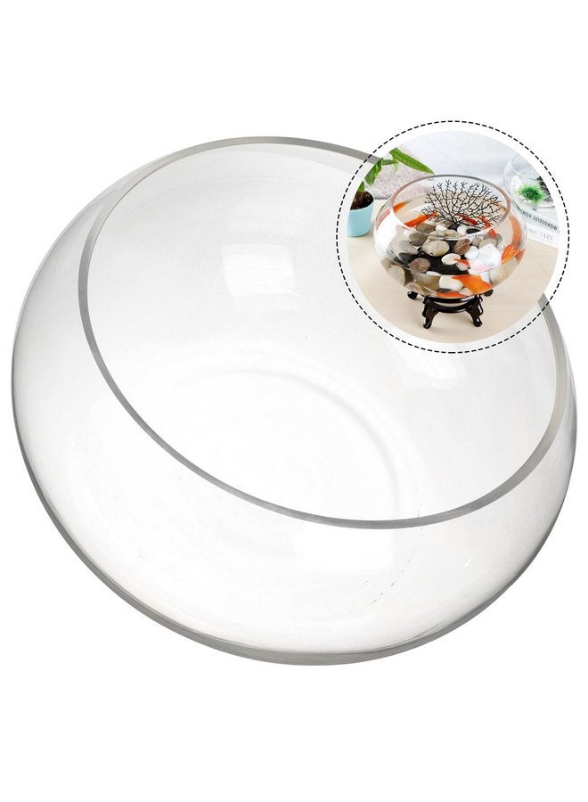 Veemoon Glass Bubble Bowl,Round Glass Fish Bowl Clear Glass Bubble Bowl for Small Fish Bowl Aquarium Flower Vase (25 Drum Cylinder) - Image 3