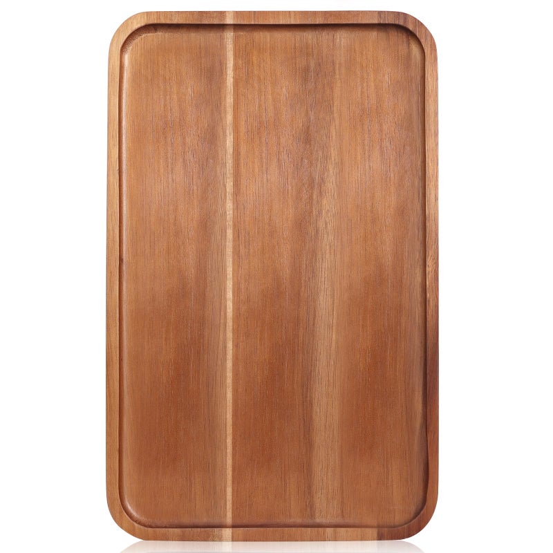 Ayiaren Rectangular Acacia Wood Trays Large Long Charcuterie Boards Party Decorative Serving Tray Platters for Food Dish Rectangle Wooden Cheese Board Kitchen Snack Cookies Platter Appetizer Dessert Tray - Image 1