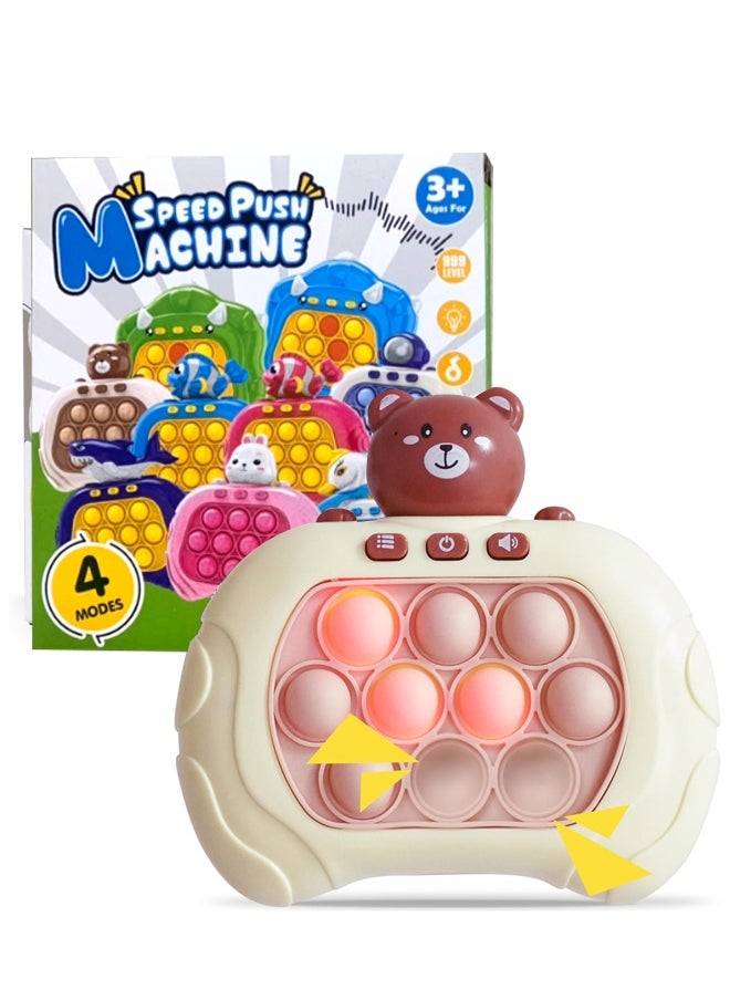 Kids Whack-A-Mole Game – Interactive Learning Toy with 4 Modes & 50 Levels, Focus & Memory Training (Brown Bear Design)  - Image 1