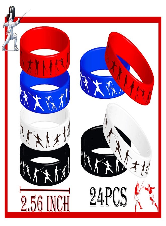 كوبا بلاي مجموعة أساور مطاطية للمبارزة من CupaPlay، 24 قطعة، مناسبة لمحبي رياضة المبارزة، ولحفلات ذات طابع رياضي، ولتزيين حفلات أعياد الميلاد، وأساور معصم سيليكون. - Image 3