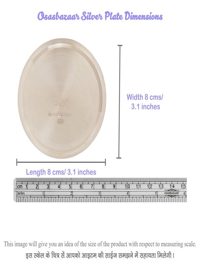 Osasbazaar Pure Silver Plate for Bhog, Chaandi ki Plate, Puja Dish for Balgopal Laddu Gopal - 97%-99% BIS Hallmarked - Image 4