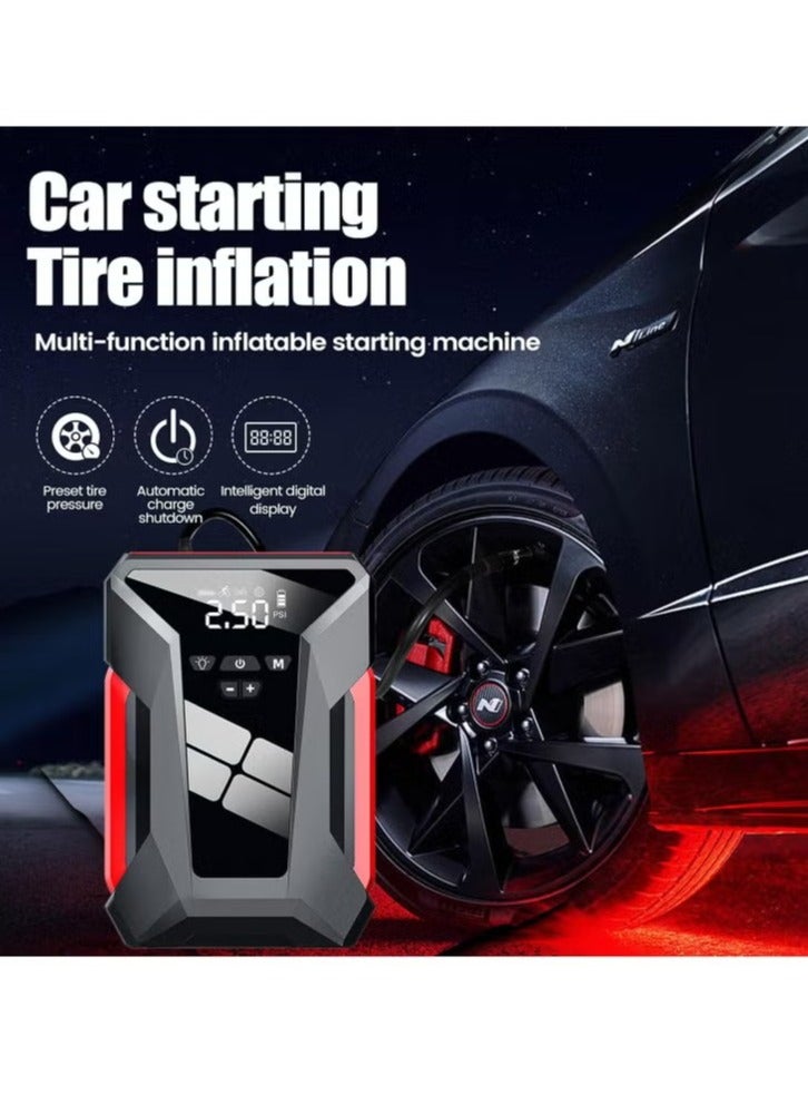 NYORK Car Jump Starter, 600A Peak Car Battery Charger With Air Compressor, Lightweight Easy To Carry Jump Box For Car Battery, Durable Car Starter With LED Light, (1pc)  - Image 3