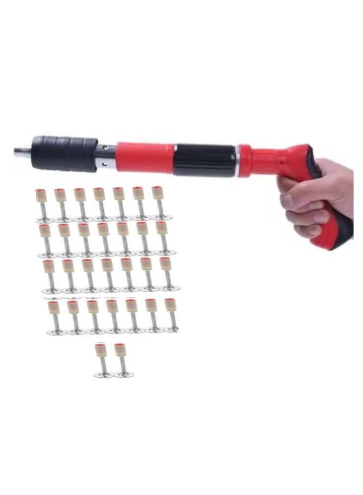 Denx Nail Wall Fastening Tool Kit Portable Manual Nailing Gun For All Surfaces With 30 Naiils - Image 2