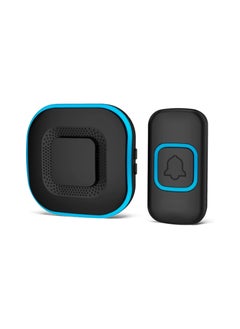 Wireless Doorbell, Door Bell Kit Cordless Battery Operated and UK Plug in AC Electric Chime Long Range with 38 Tunes 4 Levels Volume and Blue LED Flash, Portable Easy Install for Home School Office