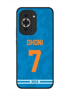 Cover for Huawei nova 10 4G Case , Rugged Black Slim fit Soft Flexible Thin Protective Phone Cases - Player Name - MS Dhoni, Jersey Number- 7