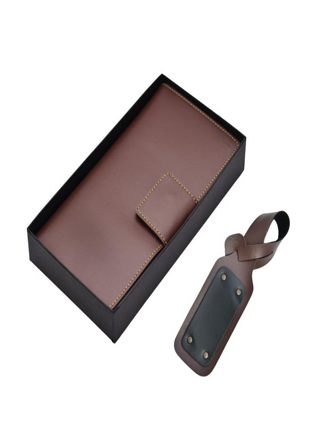 YOUR GIFT STUDIO Unisex Travel Wallet with Luggage Tag for | Card Holder, Travel Document Organizer | Unisex Travel Wallet & Passport Cover (Brown) - Image 5