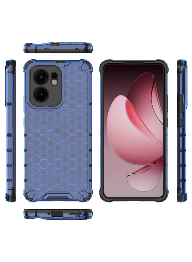 Case Cover Honeycomb Case Shockproof Camera Protection Cover Compatible with Oppo Reno 13F (Blue) - Image 3
