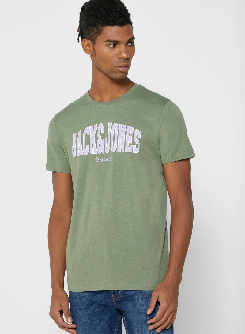 JACK & JONES Logo Regular Fit Crew Neck T-Shirt