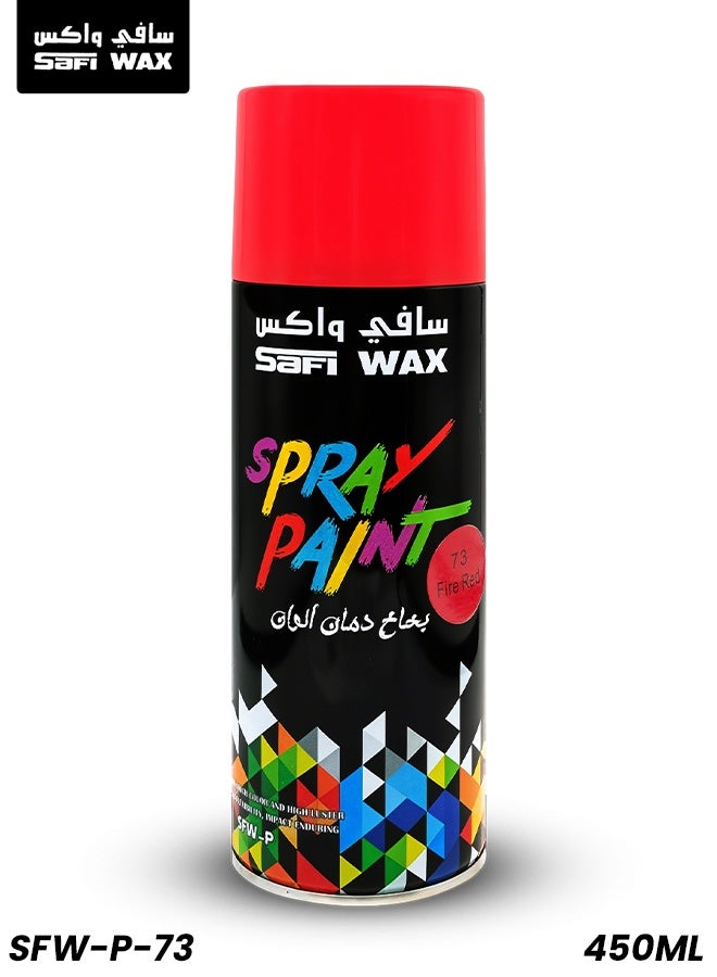 SAFI WAX Spray Paint - Fire Red - 450ML Quick Dry, Superior Gloss, Long Lasting Finish for Auto Motive Touch, Wheels, Wall, Wood & Metal Surfaces - High Quality, Anti-Rust Protection Available - Image 2