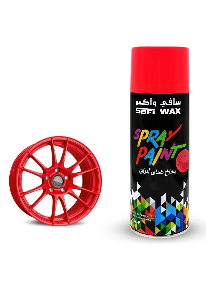 SAFI WAX Spray Paint - Fire Red - 450ML Quick Dry, Superior Gloss, Long Lasting Finish for Auto Motive Touch, Wheels, Wall, Wood & Metal Surfaces - High Quality, Anti-Rust Protection Available - Image 1
