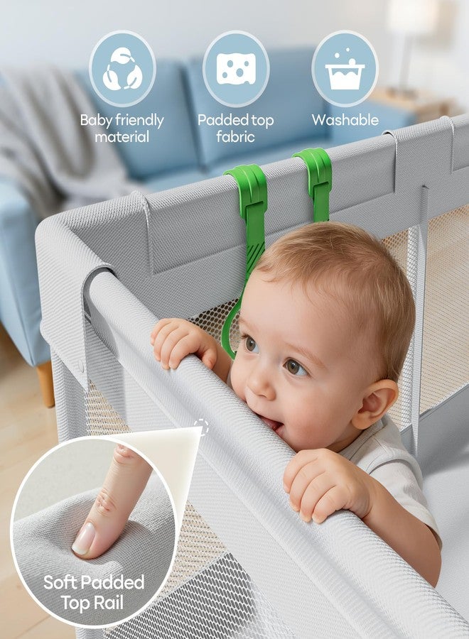 Fodoss Baby Playpen 50x50 in - Playpen for Babies & Toddlers, Breathable Mesh Play Yard for Indoor & Outdoor, Sturdy Safety Play Area with Pull-Up Rings - Image 3