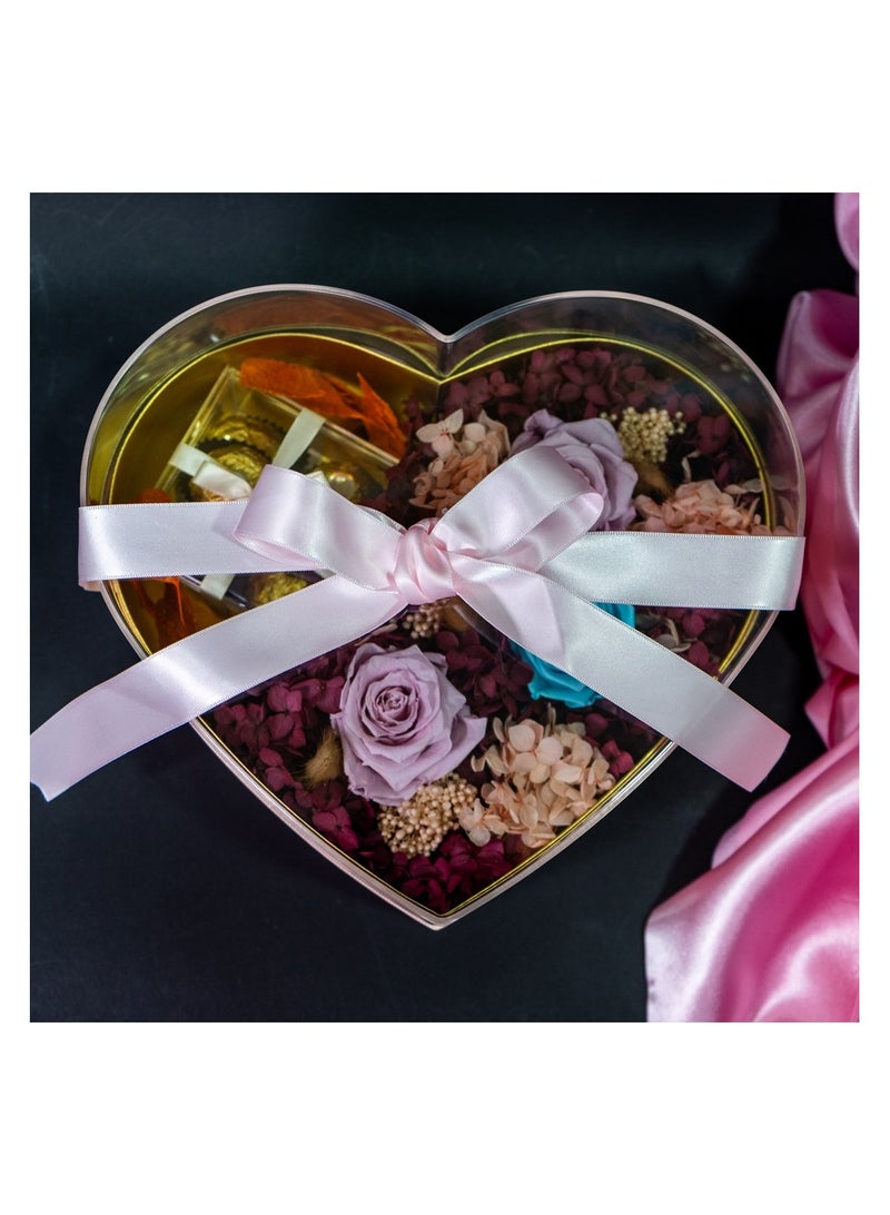   صوفيا طبيعة صندوق هدايا فريد من نوعه على شكل قلب من إنفينيتي روز، وردة مسحورة، زهرة وردة أبدية في صندوق أكريليك، وردة محفوظة يدويًا لعيد الأم، عيد الحب، عيد الشكر - Image 1