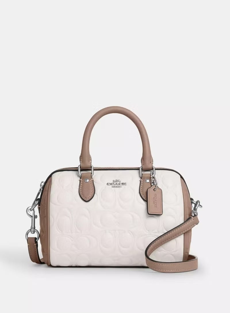coachoutlet Coach Mini Rowan Crossbody Bag In Signature Canvas, Women's Tote Bag, Women's Shoulder Bag, Women's Hand Bag, Women's Travel Bag, Brown-White-19cm - Image 1