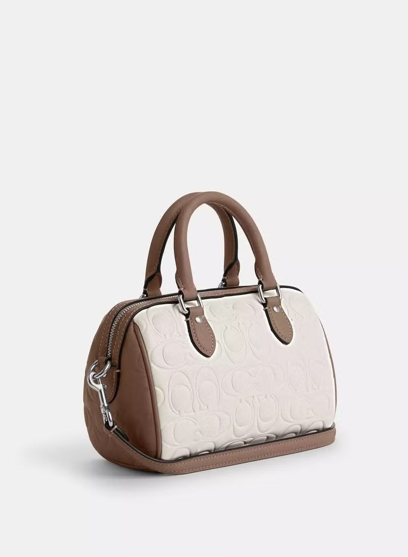 coachoutlet Coach Mini Rowan Crossbody Bag In Signature Canvas, Women's Tote Bag, Women's Shoulder Bag, Women's Hand Bag, Women's Travel Bag, Brown-White-19cm - Image 4