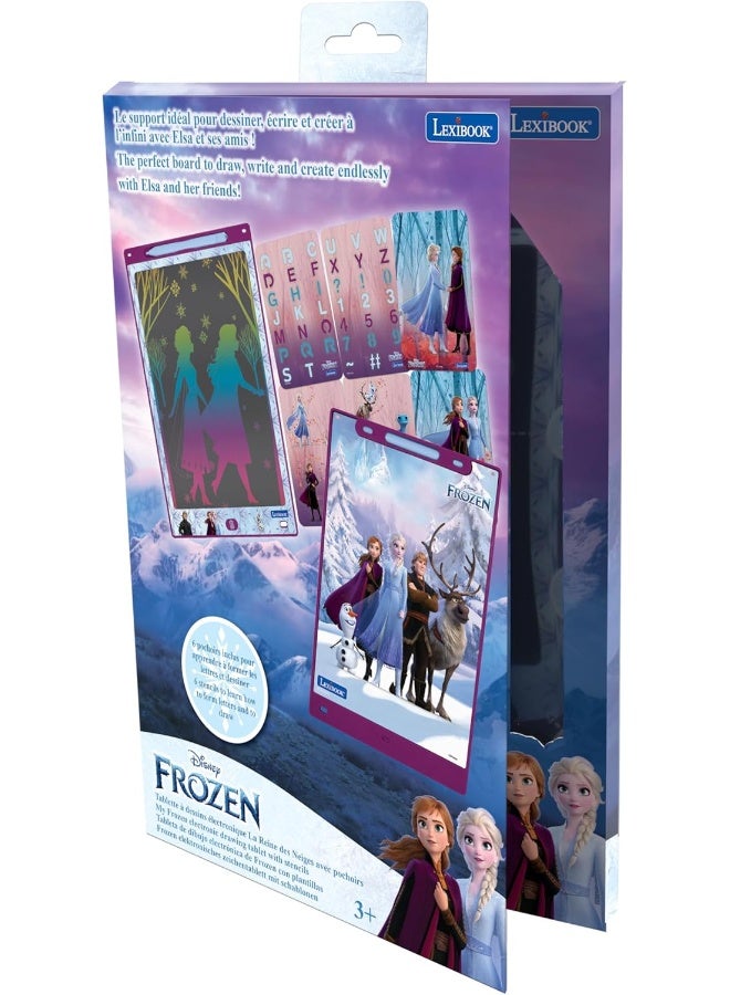 Lexibook Disney Frozen Magic Slate Drawing Board – Reusable A4 Writing Tablet with Multicolor Drawing, Elsa & Anna Theme Art & Craft Toy for Kids, Erasable Doodle Board for Girls & Boys, Purple/Blue - Image 5